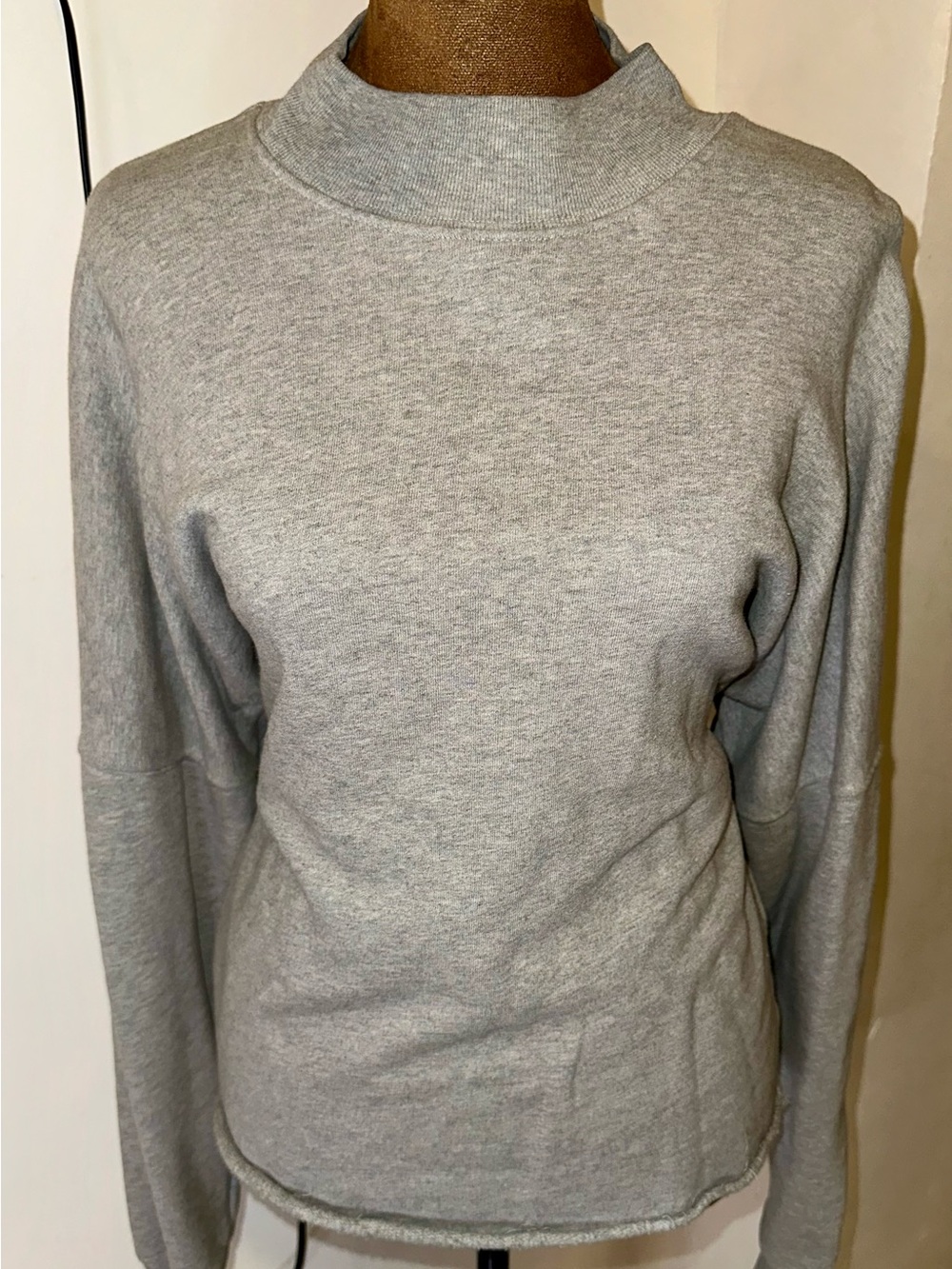 Reformation Heather Gray Mock Neck Sweatshirt